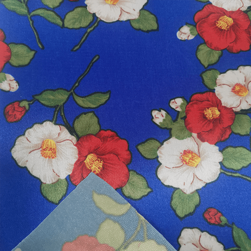 Flower printed PVC coated satin fabric